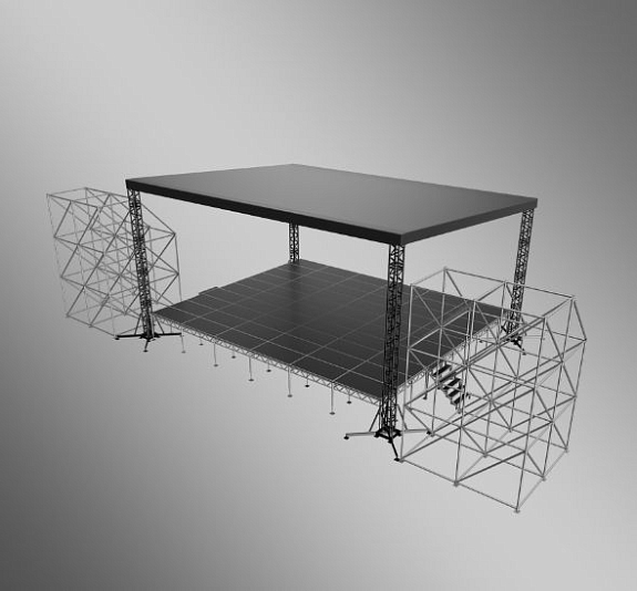 картинка Сцена односкатная 12x10 Черная от компании Рент-Бери