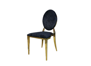 Стул Laval Gold с обивкой из чёрного бархата