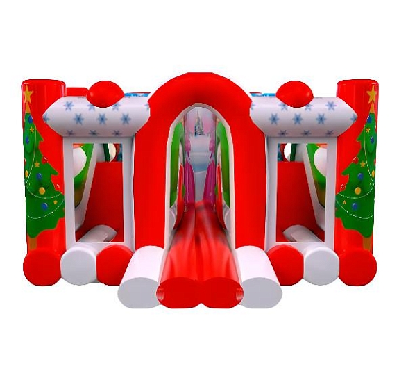 картинка Батут с горкой "Новогодняя сказка" от компании Рент-Бери