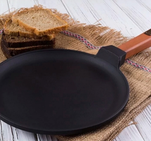 Сковорода чугунная блинная D24 см рис 3