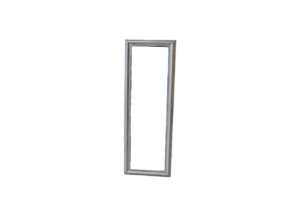 Напольное зеркало в серебристой раме