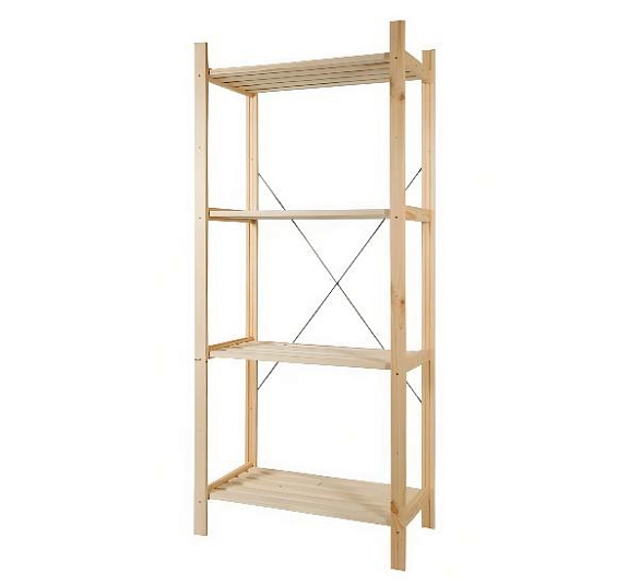 Деревянный стеллаж-стойка рис 3