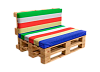 Двухместный диван Wood с разноцветными подушками