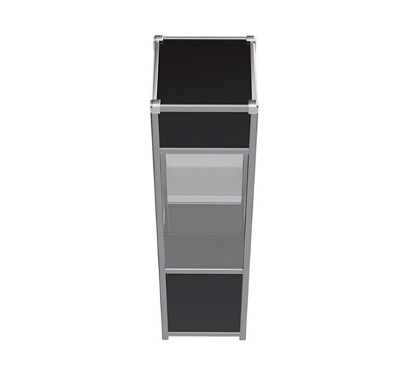Витрина высокая черно-серебристая рис 2