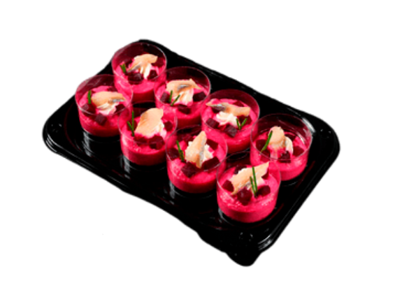 Мусс из свеклы с копченной форелью