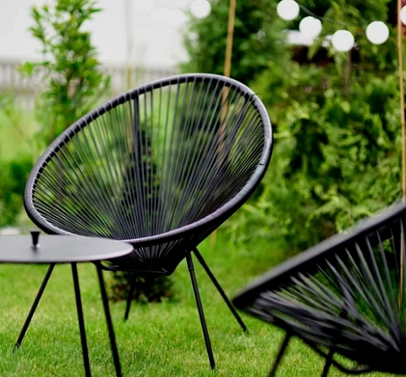 Чёрный садовый стул Acapulco Chair рис 1