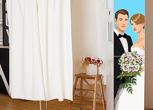 Фотобудка со шторкой на свадьбу