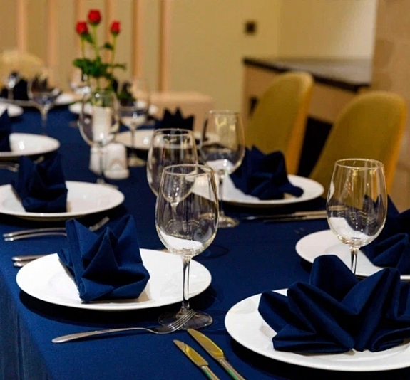 картинка Салфетка синяя «Жаккард» 45х45 от компании Рент-Бери